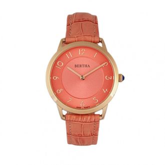 Bertha Sunglasses Abby Swiss Leather-Band Watch
