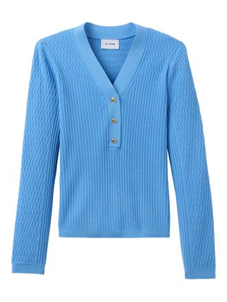 St. John ribbed knitted T-shirt - Blue