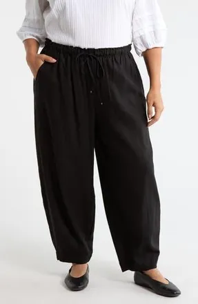 Max Studio Drawstring Lantern Pants in Black at Nordstrom Rack, Size 3X