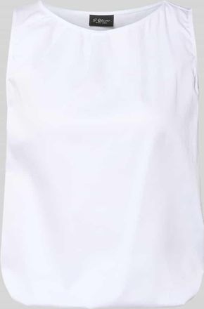 s.Oliver Black Label Relaxed Fit Blusentop aus Baumwoll-Mix in Weiss, Gr&ouml;&szlig;e 46