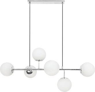 OEM L&aacute;mpara De Techo Siena Cromada 6 Pantallas Planas Blancas E14 Brazos Largos