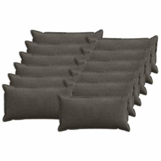 vidaXL Funda De Almohada 12 Uds. Houten Gris Antracita 40 X 80 Cm Pana Vidaxl