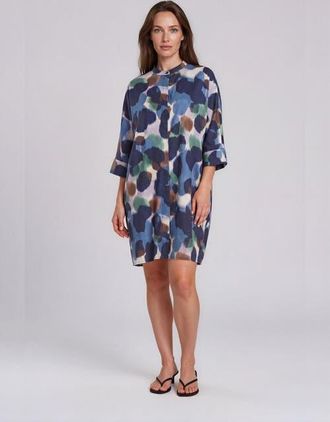 Masai MaIosetta 3/4 Sleeve Round Neck Dress in Navy Blazer at Nordstrom, Size X-Small