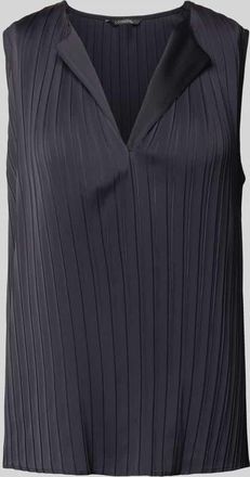 Comma Regular Fit Blusentop mit Strukturmuster in Marine, Gr&ouml;&szlig;e 36