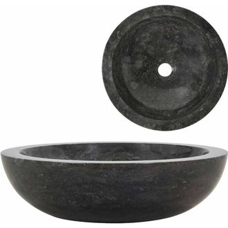 vidaXL Lavabo 40x12 Cm M&aacute;rmol Negro Vidaxl