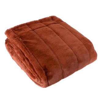 Riva Paoletti Empress Faux Fur Throw - Rust - One Size