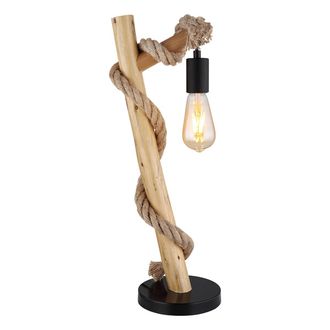 Globo Lighting L&aacute;mpara De Mesa - Ulleu - Natural - Madera Cuerda - E27 - - Globo