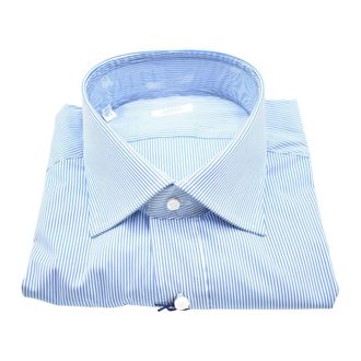 Barba Formele Overhemd - Heren - Zakelijke Overhemden - Blauw - L - Katoen - Overhemden