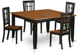 East West Furniture 5 PC Dining room set-Dining Table and 4 Wooden Dining Chairs