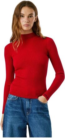 Pepe Jeans London Carla Perkins Jersey - Dames - Coltruien - Rood - L - Katoen - Truien & Vesten