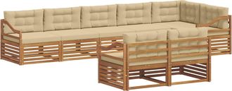 vidaXL Conjunto De Sof&aacute;s De Exterior 8 Uds. Natural Y Beige Vidaxl