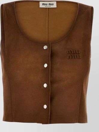 Miu Miu lamb leather fitted jacket