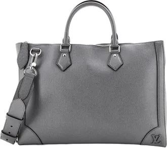 Louis Vuitton Grey Taiga Leather Slim Briefcase (Authentic Pre-Loved)