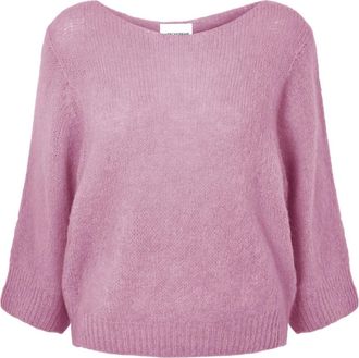 Americandreams Heidy Pullover met Korte Mouwen - Dames - Ronde hals truien - Paars - S/M - Truien & Vesten