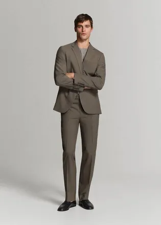 Mango Giacca completo Tur&iacute;n 100% lana vergine marrone medio - Uomo - 46 - MANGO MAN