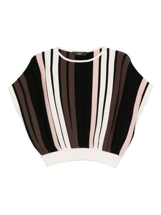 Max Mara Gestreepte top - Zwart