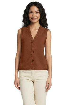 Lands End Plus Size Milano Sweater Vest in Rich Ginger Brown at Nordstrom, Size X-Small