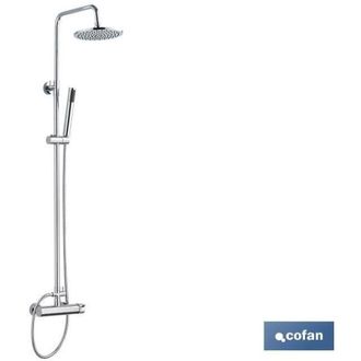 cofan Columna De Ducha Con Grifo Monomando 80-115, Columna De Ducha Con Grifo Monomando. Incluye Un Mango Con 1 Funci&oacute;n, Un Flexo Extensible Inoxidable, Una