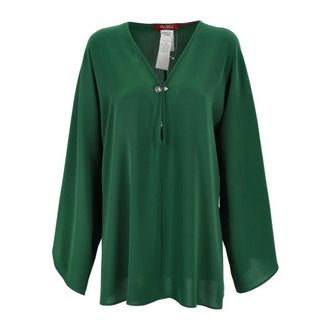 Max Mara Blouses, female, Green, Size: L Lightweight Cady Blouse in Color 038