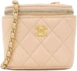 Chanel Pre-owned Lambskin Shoulder Bag - Dames - Vintage Mini Tas - Beige - ONE Size - Leer - Vintage