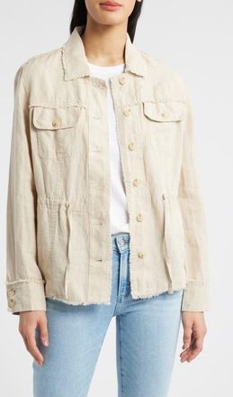 Tommy Bahama Two Palms Linen Utility Jacket in Natural at Nordstrom, Size X-Small