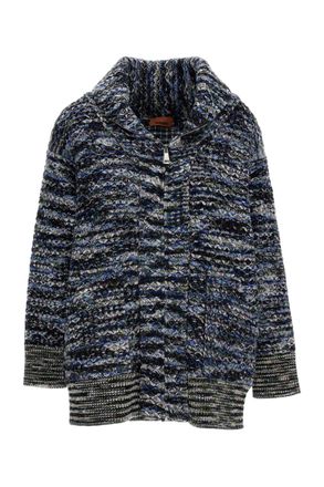 Missoni Multicolor 3D Textured Full-Zip Wool-Blend Cardigan
