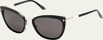 Tom Ford Simona Cat-Eye Metal & Acetate Sunglasses