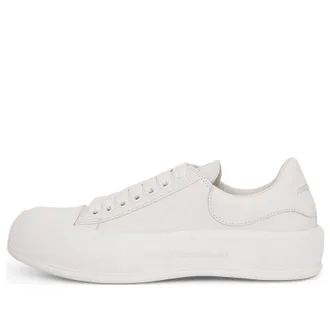 Alexander McQueen Deck Lace Up Plimsoll Sneakers Cream White 705201WIAB69065