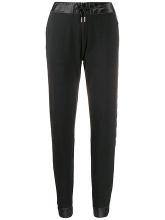 Plein Sport logo stripe track trousers - women - Cotton/Polyester/Spandex/Elastane - S - Black