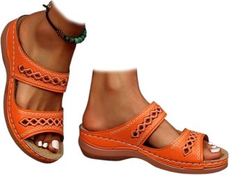 Generic Wide Width Orthopedic Sandals for Women Dressy Boho Slip-On Platform,Open Toe Summer Beach Shoes - Comfort Flat Sandals for Walking,Outdoor & Casual W