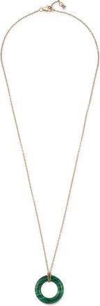 Mateo Bijoux 14kt geelgouden Donut halsketting met malachiet