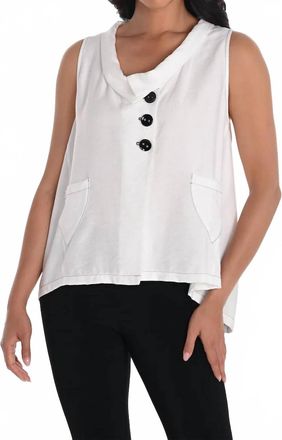 Frank Lyman Design Woven Sleeveless Vest In Off White