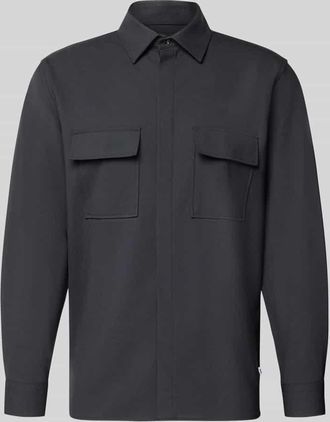 Digel Relaxed Fit Hemdjacke mit Schurwoll-Anteil Model Arion in Black, Gr&ouml;&szlig;e XL