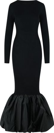 Rotate Long Dress In Black Viscose Blend