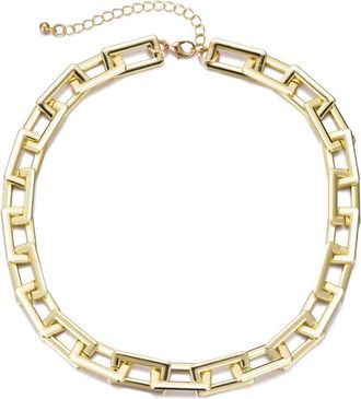 Adornia Adornia Plated Rectangle Paperclip Chain Necklace