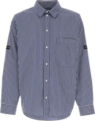 Balenciaga Oversized Logo Print Katoen Poplin Overhemd - Heren - Casual Overhemden - Veelkleurig - S - Katoen - Overhemden