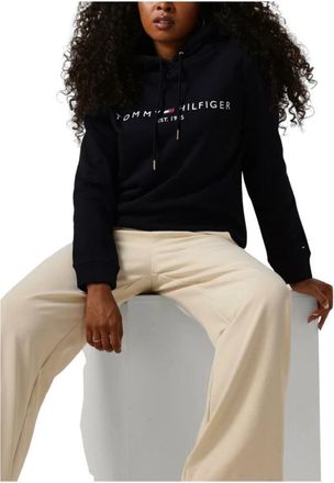Tommy Hilfiger Hoodies & sweatvesten, Dames, Blauw, M, Dames Truien & vesten Heritage Hilfiger Hoodie Ls