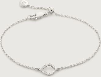 Monica Vinader Sterling Silver Riva Mini Kite Bracelet Diamond