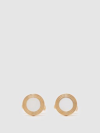 Reiss Gold Tone Inlaid Round Cufflinks