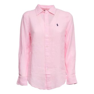 Polo Ralph Lauren Shirts, female, Pink, Size: XS Classic Long Sleeve Button Front Shirt