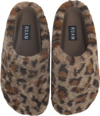 Roam Fuzzy Clog In Taupe Leopard