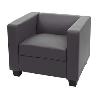 Hhg [nunca Usado] Sill&oacute;n Lille, Polipiel, Gris Oscuro