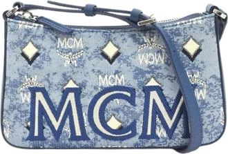 MCM Borsa a spalla Pre-owned in tela - - Pre-owned - Donna - Blu - ONE SIZE