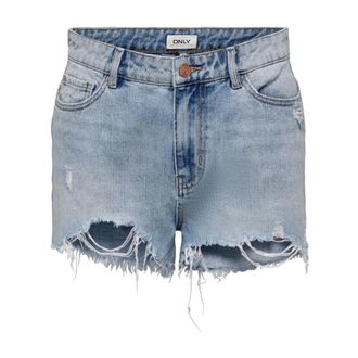 Only Denim Shorts, female, Blue, L, Classic Distressed Denim Shorts