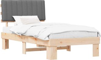 vidaXL Estructura De Cama Con Cabecera Tapizada Gris Claro Vidaxl