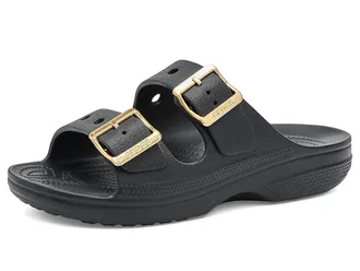Crocs Classic Saturday Sandals Womens Sandals Black/Metallic Buckle : 11 M, Synthetic