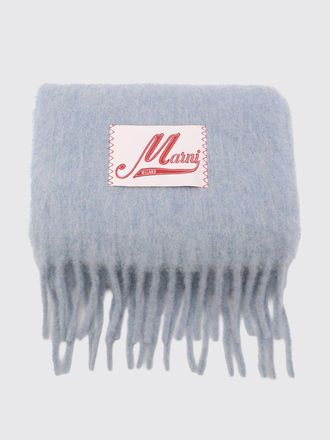 Marni Logo-Patch Fringed Alpaca Wool-Blend Scarf in a Colour-Block Design