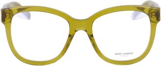 Saint Laurent Glasses, unisex, Green, Size: 55 MM Green Optical Glasses Oversized Style