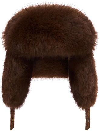 Cesare Gaspari Wool Trapper Hat - Dames - Accessoires - Bruin - Maat: ONE Size Wol
