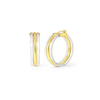 Gold & Honey Womens Ridge Lucite Hoop Earrings In Clear